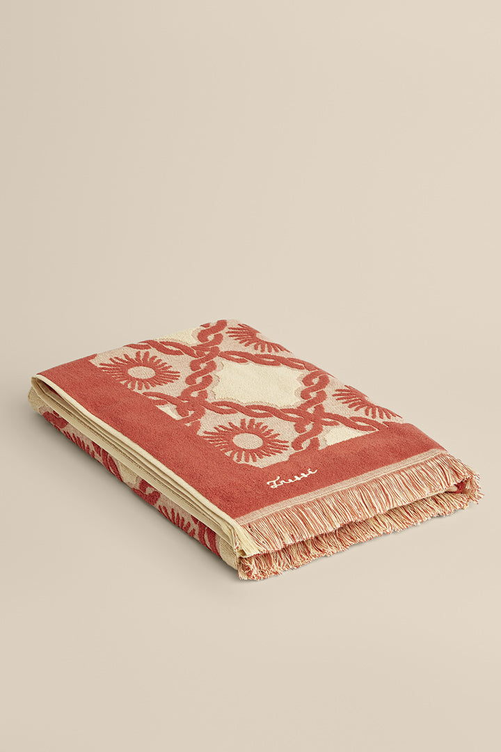 Serviette de plage en jacquard