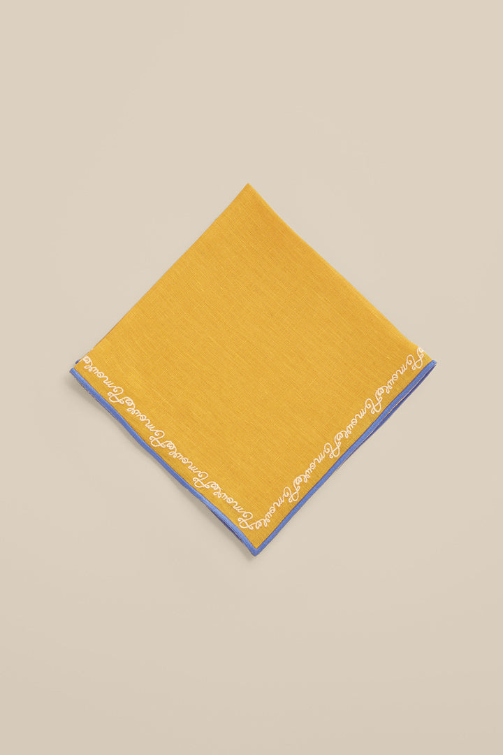 Serviette de table miel brodée Amour