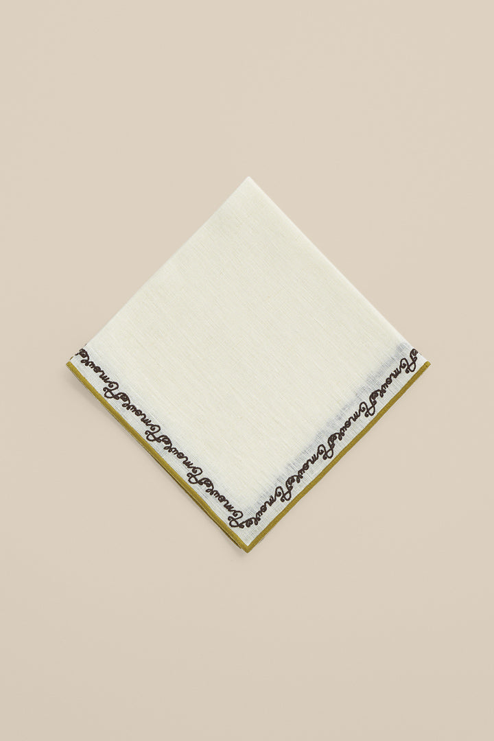 Serviette de table brodée Amour