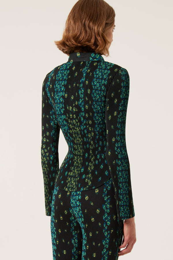 Chemise plissée à motif floral