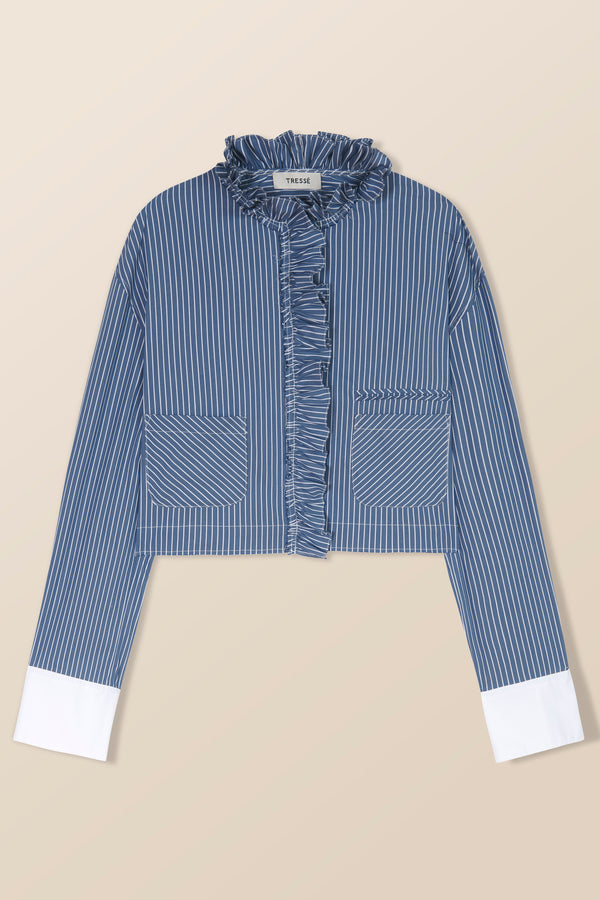 Chemise courte à volants