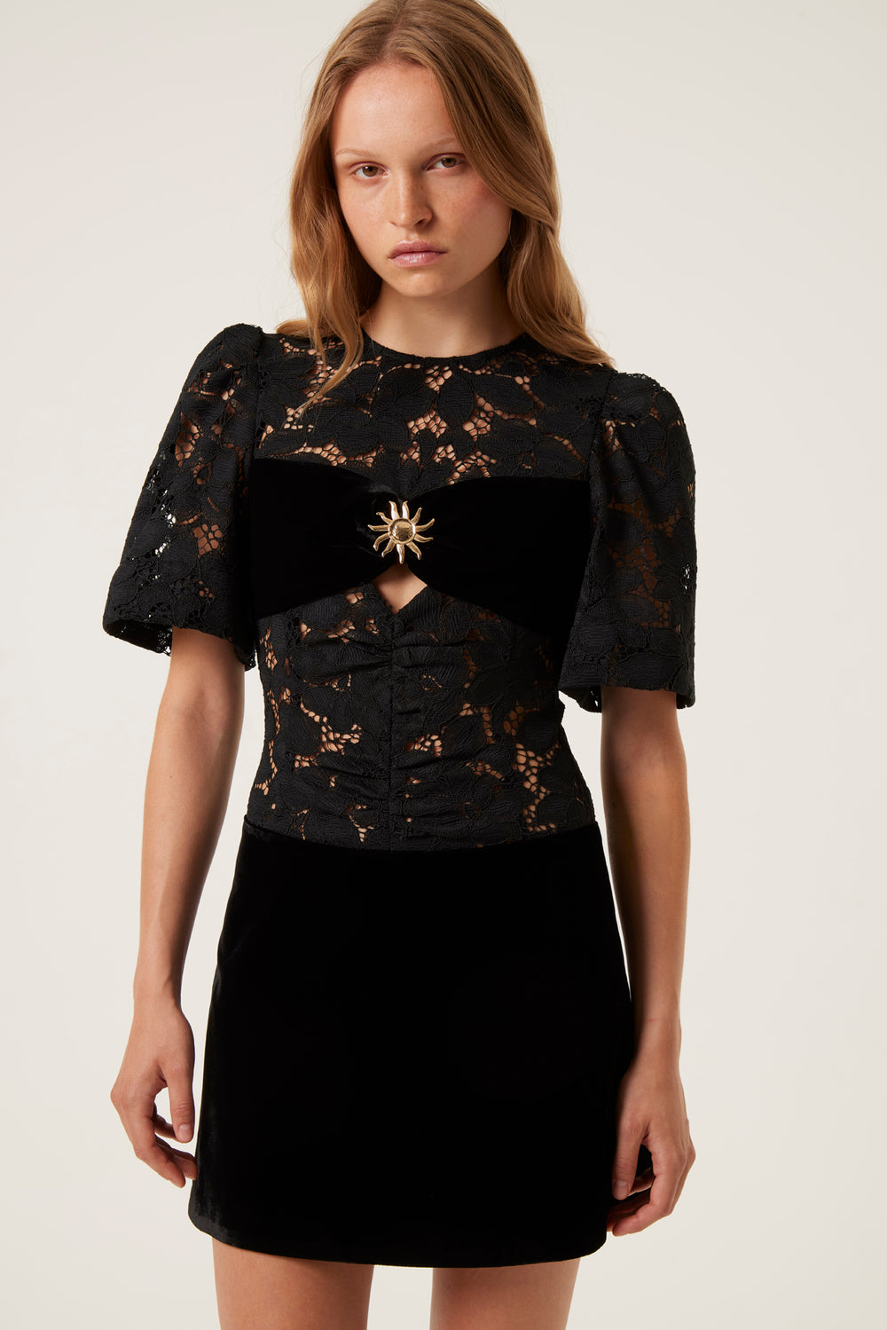 Short two-material dress