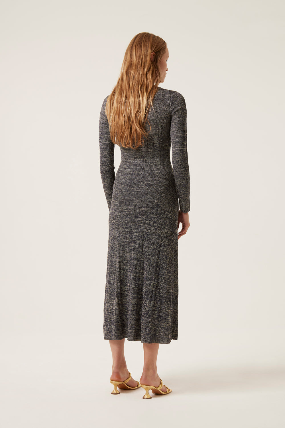 Long metallic knit dress