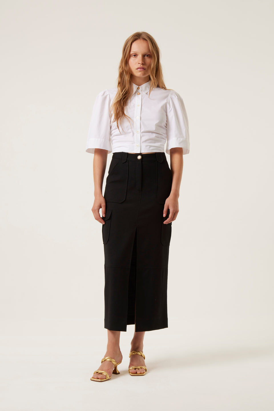 Chemise courte boutons soleil