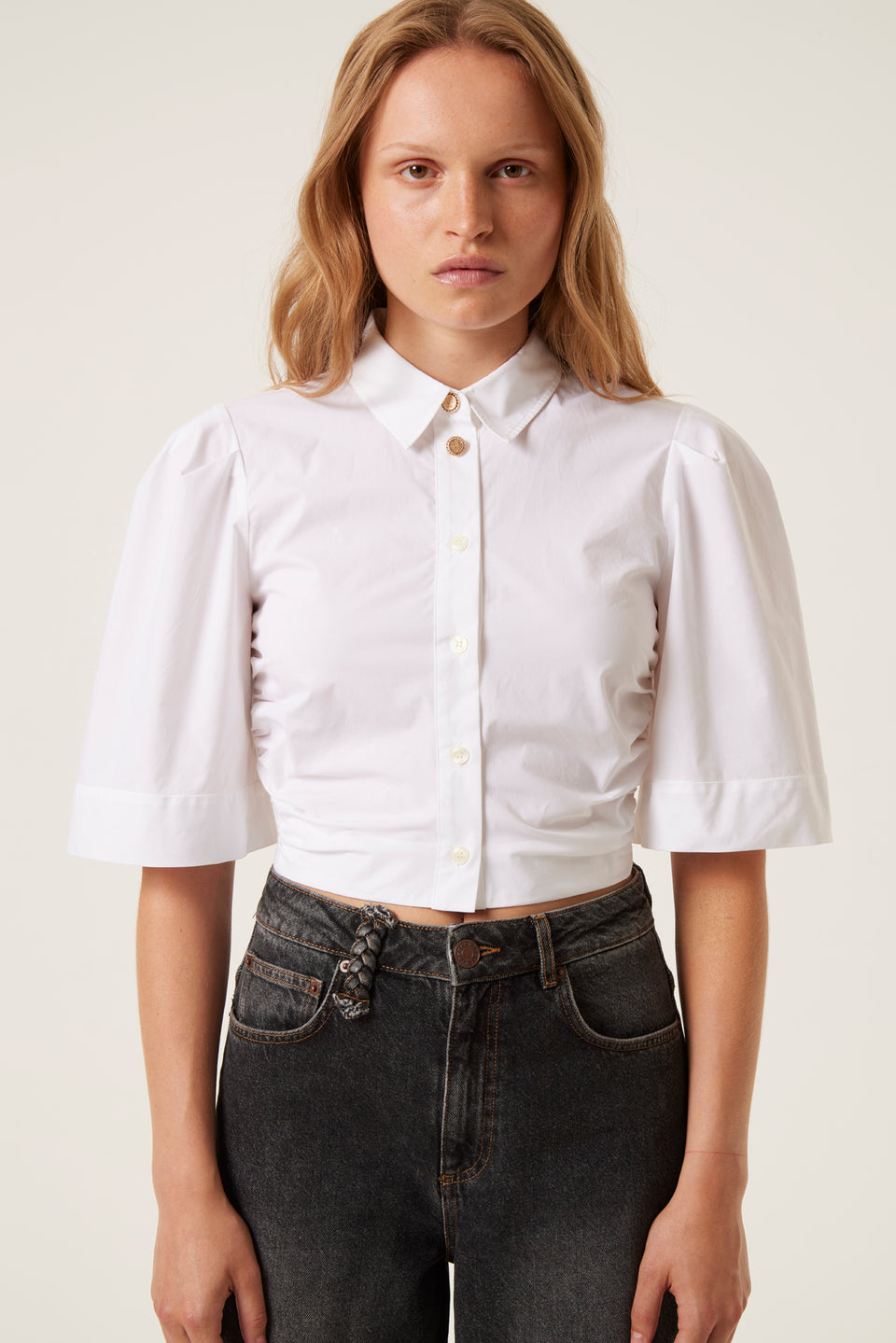Chemise courte boutons soleil