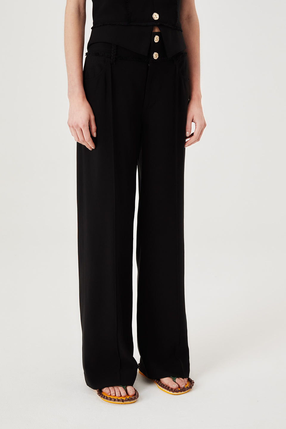 Pantalon tailleur taille haute