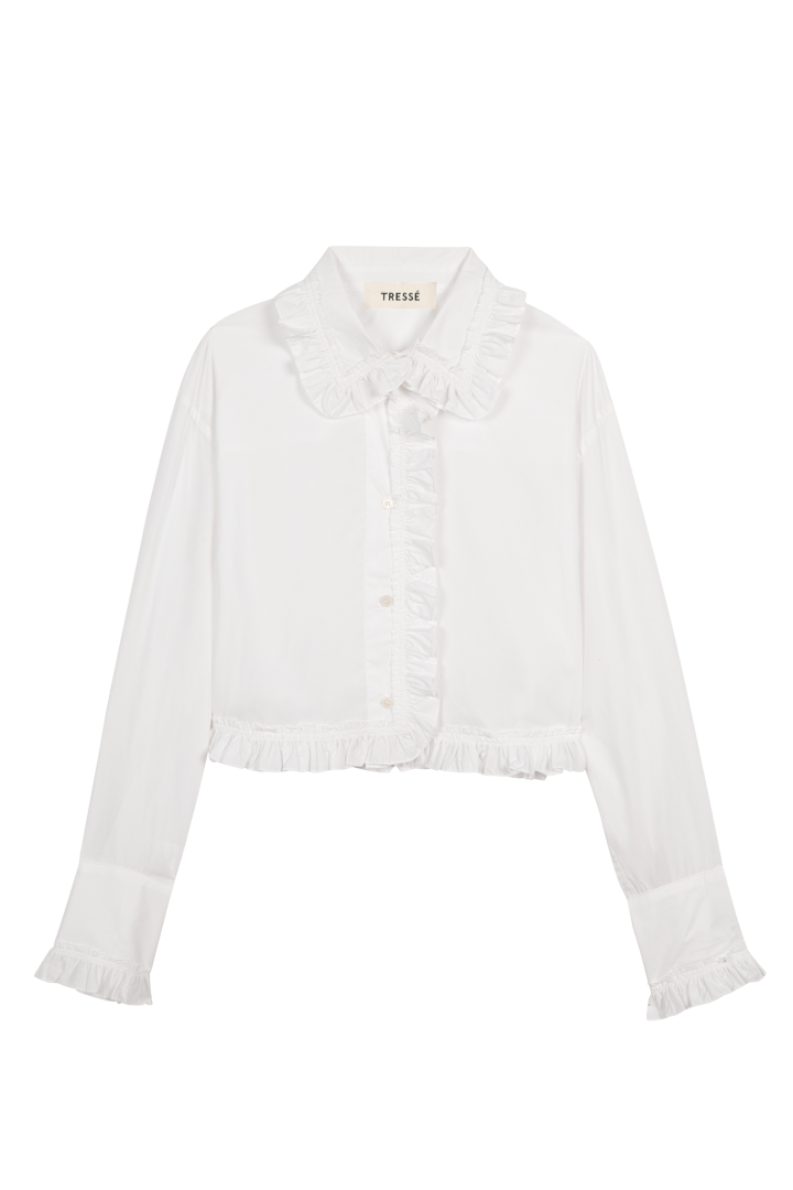 Chemise courte à volants