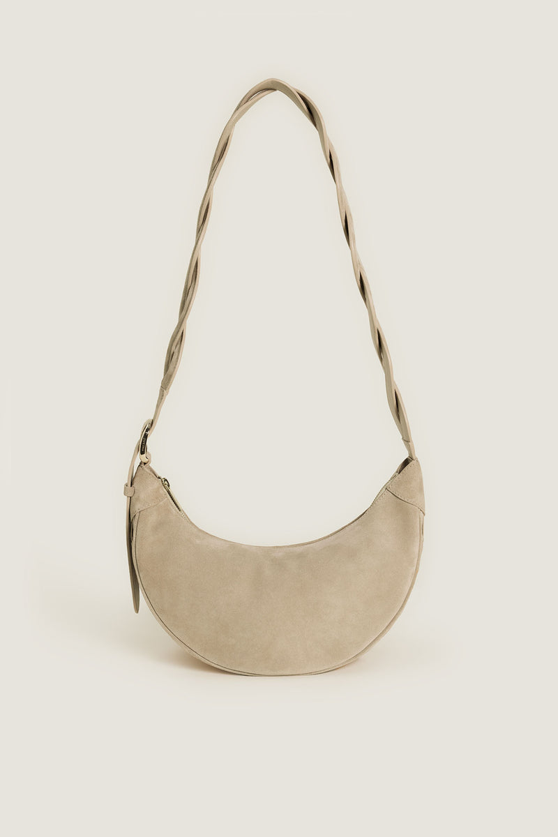 Sac bandoulière motif damier bi-matière