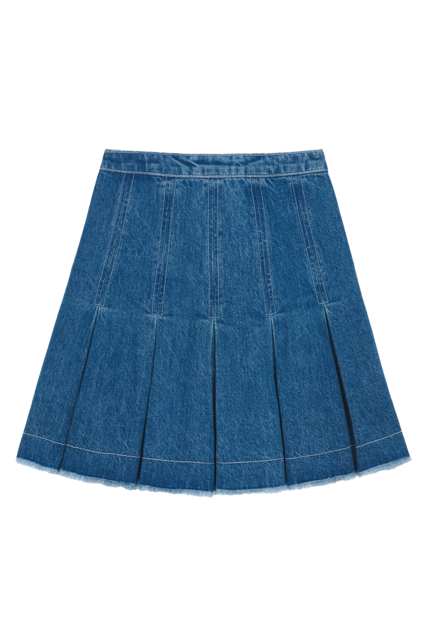 Jupe en denim plissée