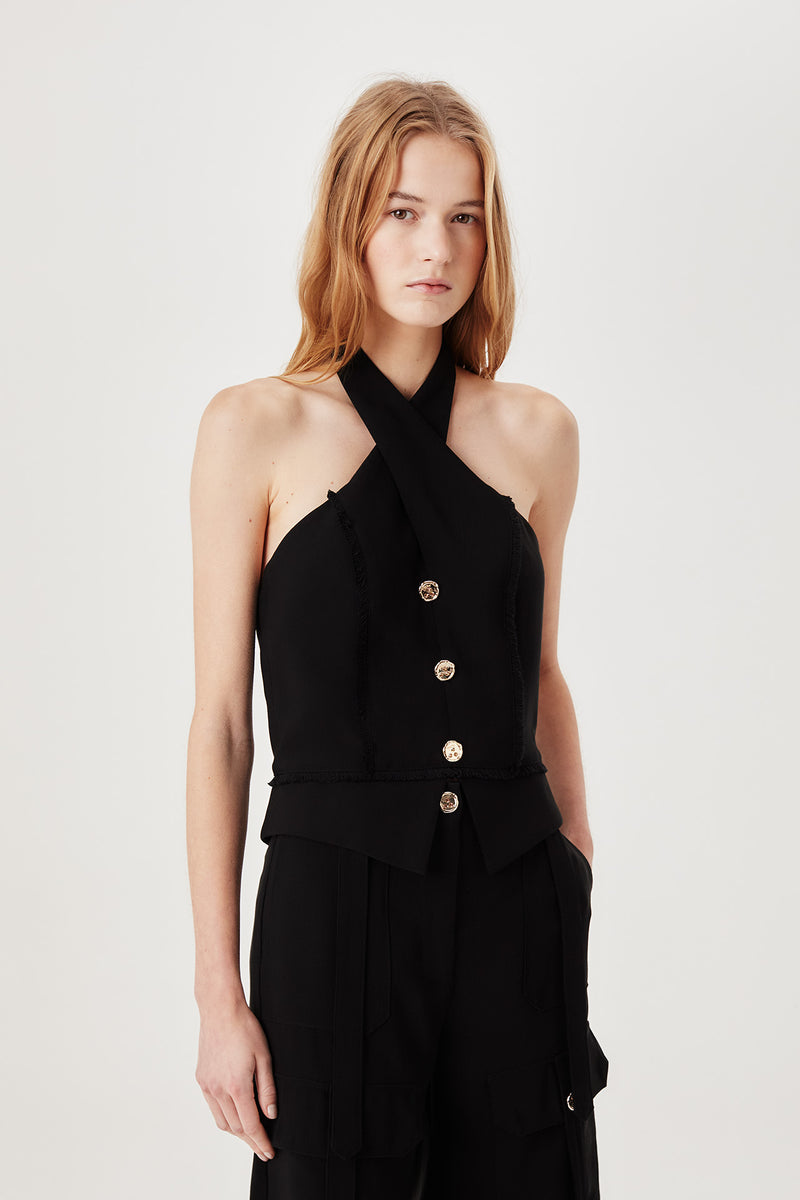 Backless tailored top