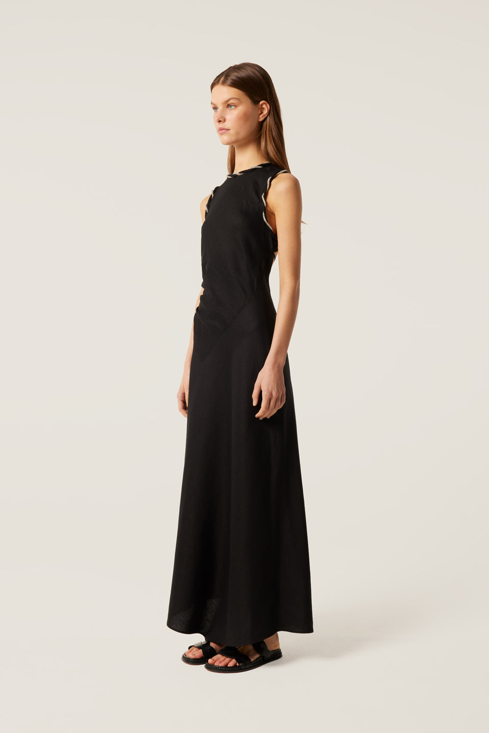 Robe longue à torsade strass
