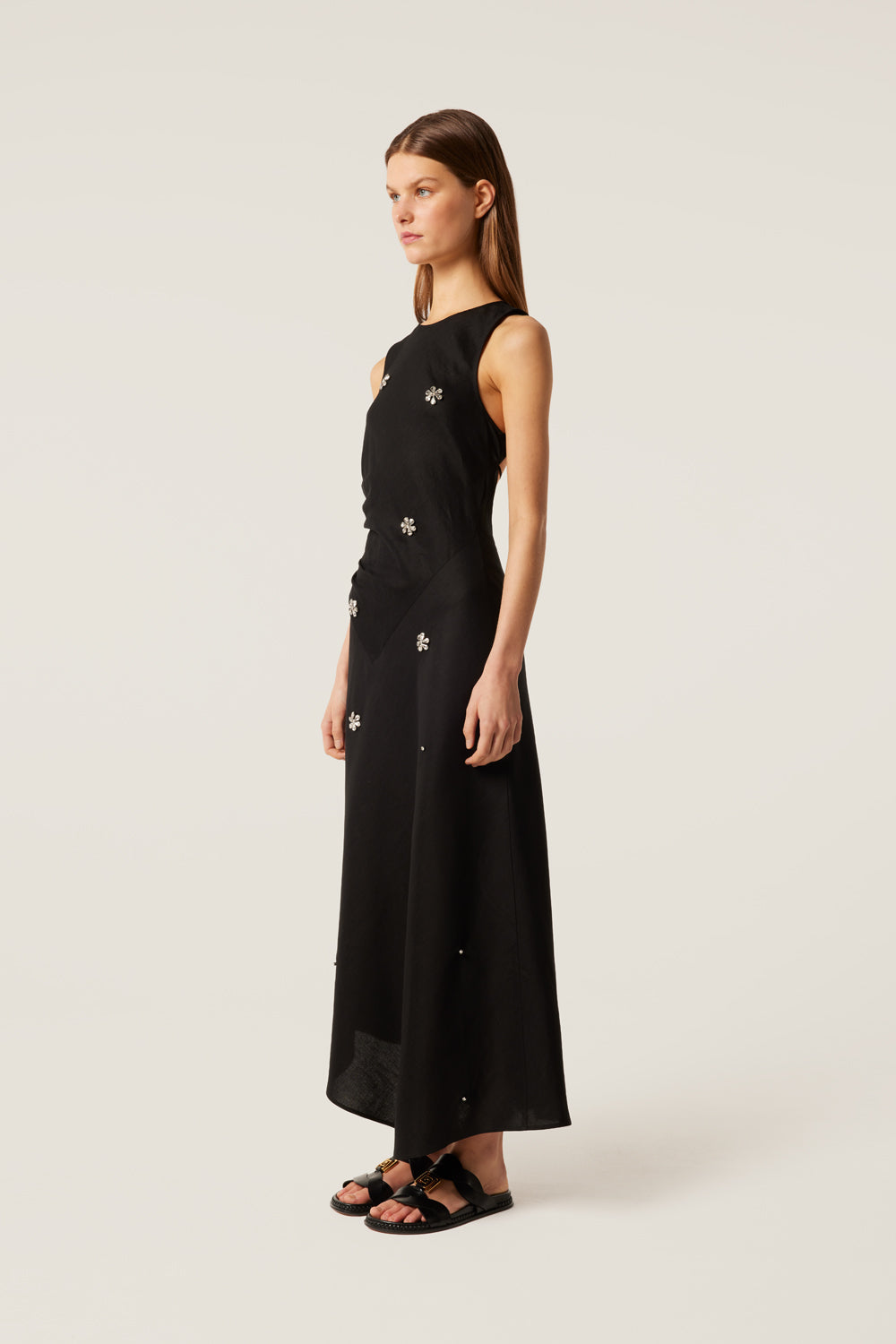 Rhinestone backless dress