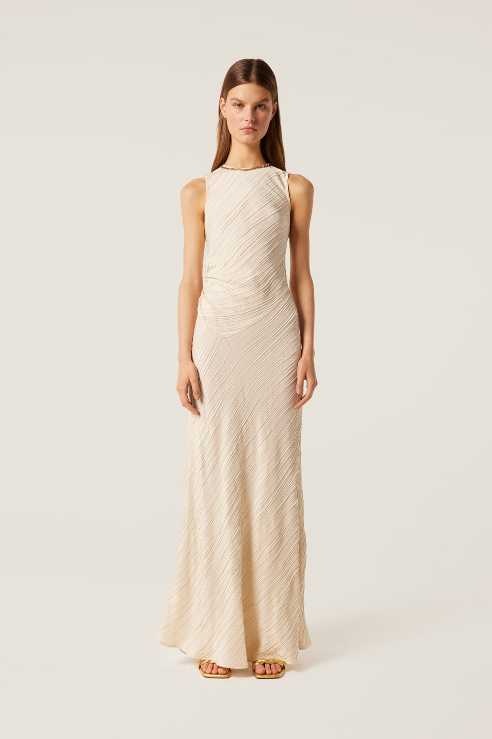 Robe longue texturée