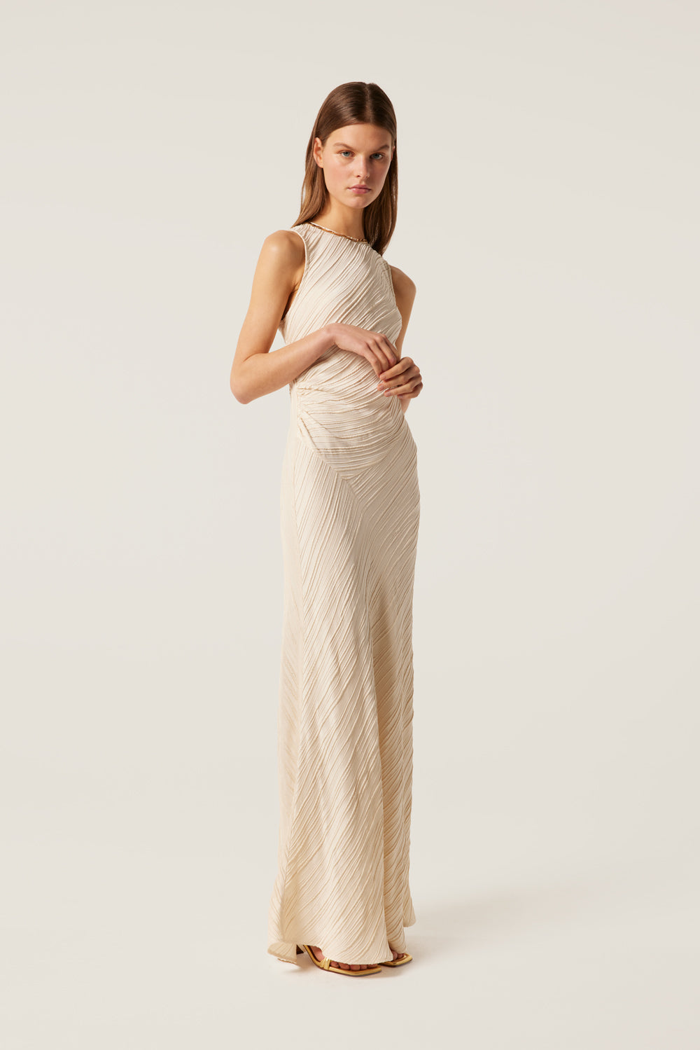 Robe longue texturée