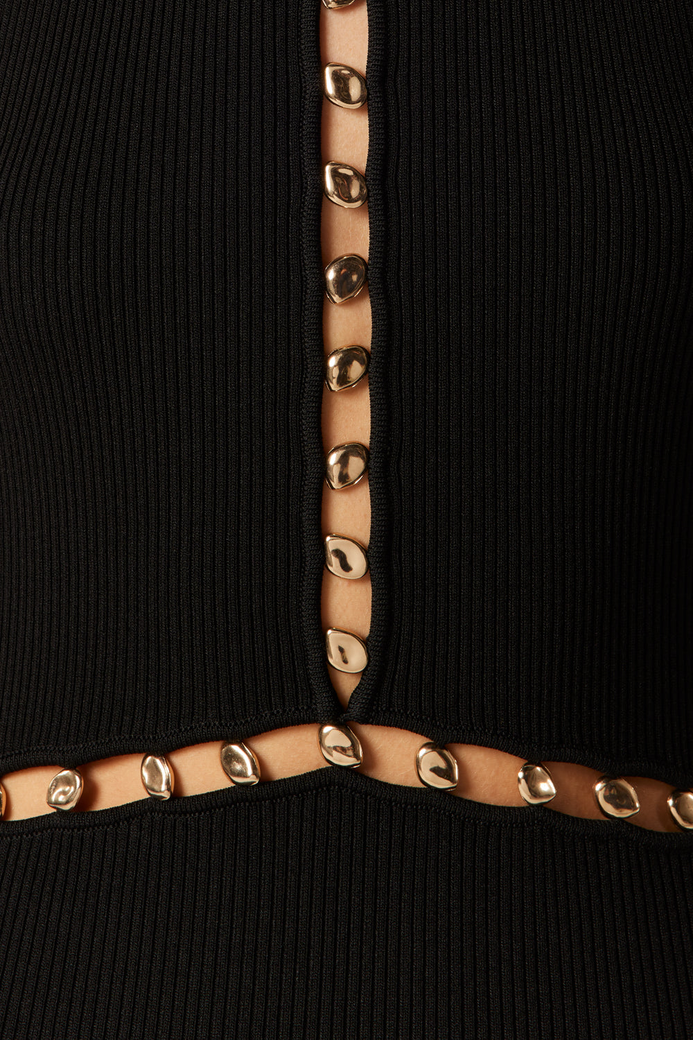 Long dress with gold buttons