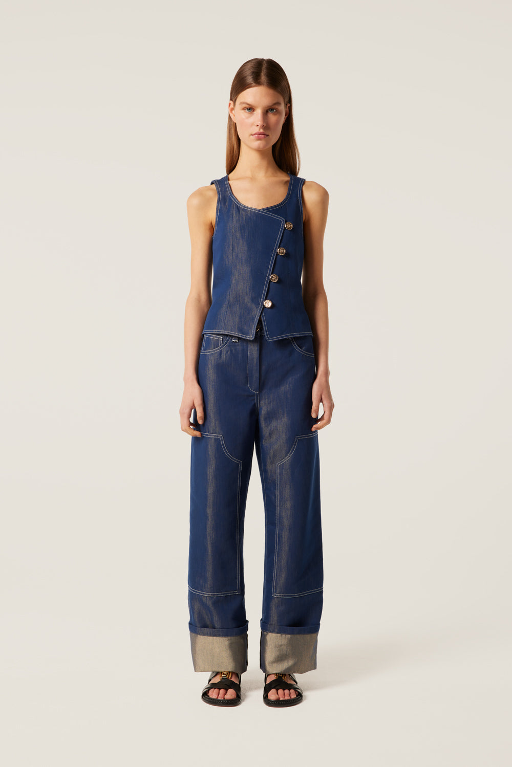 Pantalon à empiècements