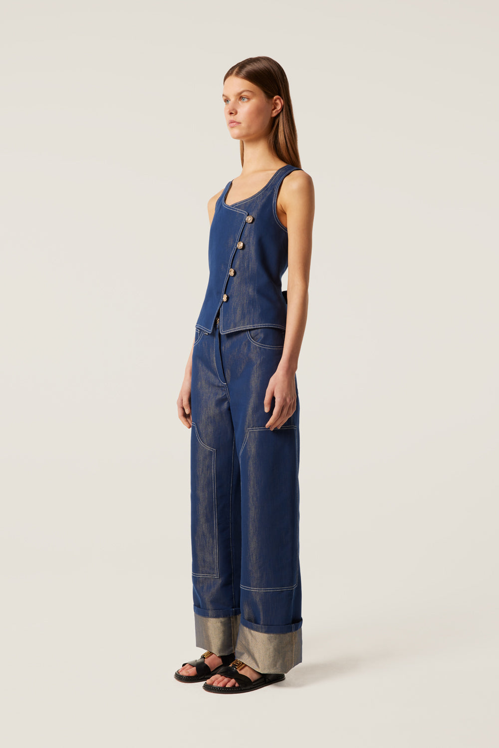 Pantalon à empiècements
