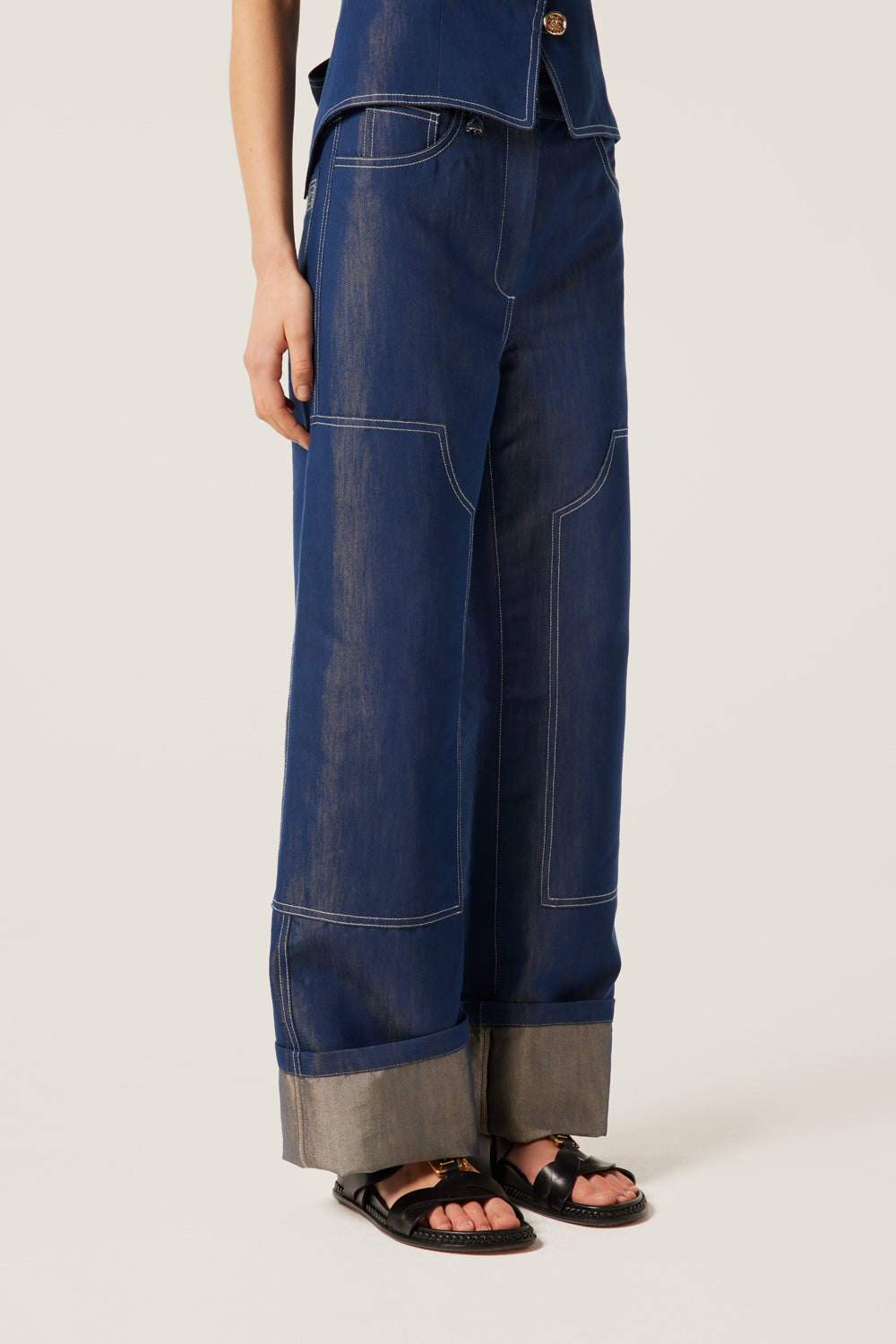 Pantalon à empiècements