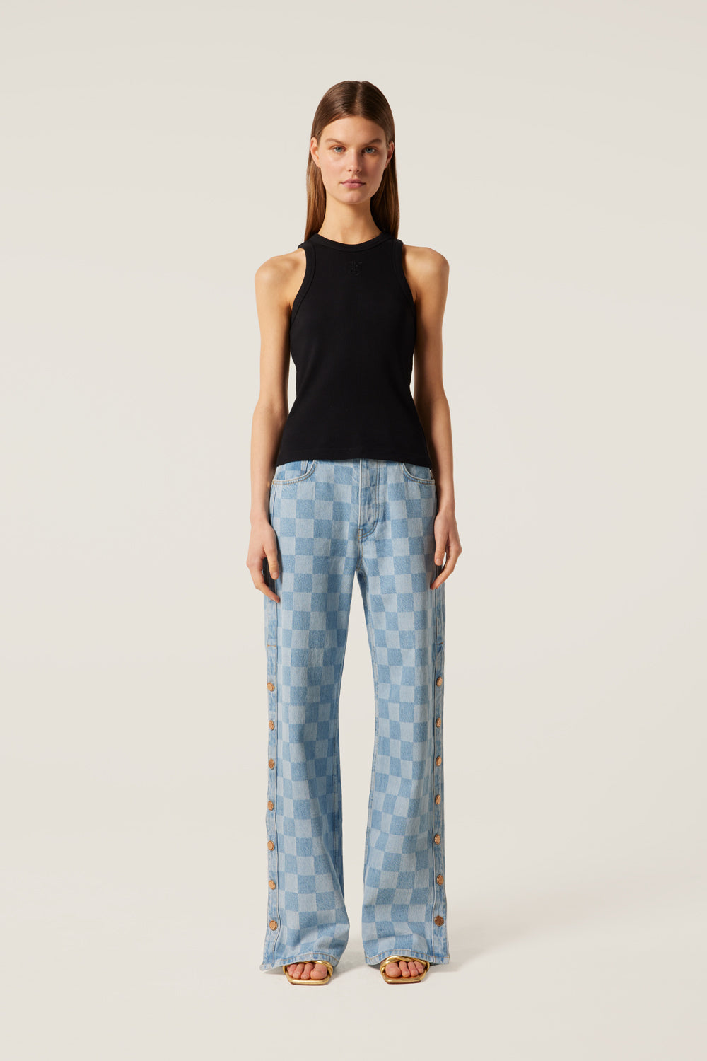Checkerboard denim