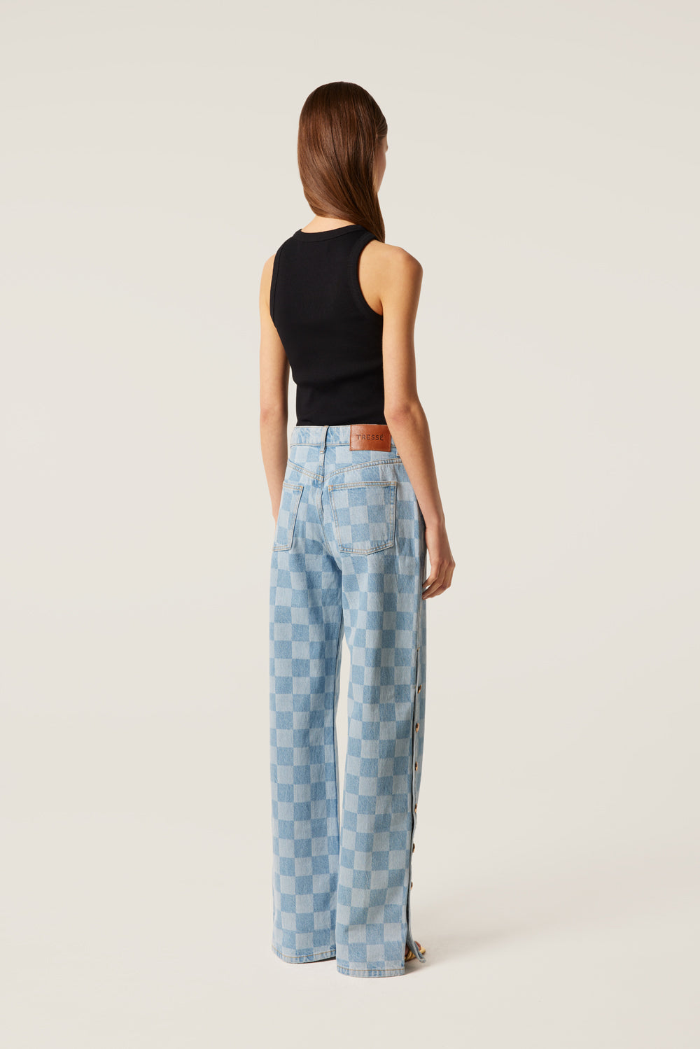 Denim à motif damier