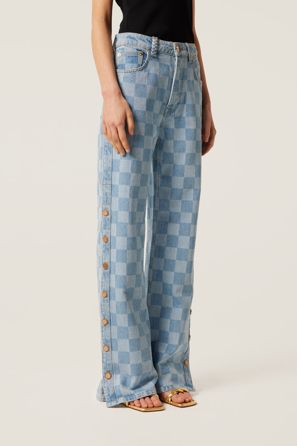 Denim à motif damier