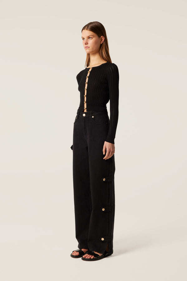 Pantalon à pattes boutonnées