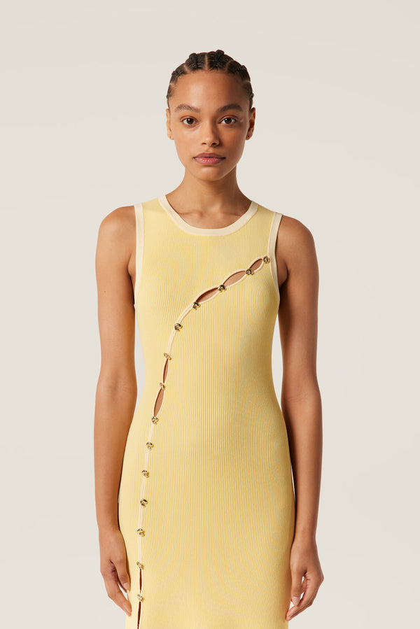 Asymmetrical opening dress
