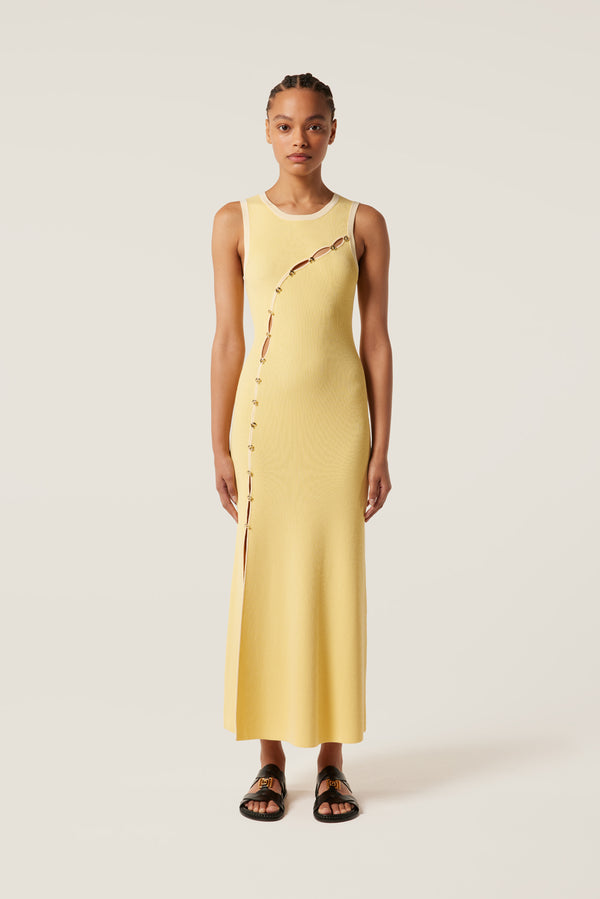 Asymmetrical opening dress
