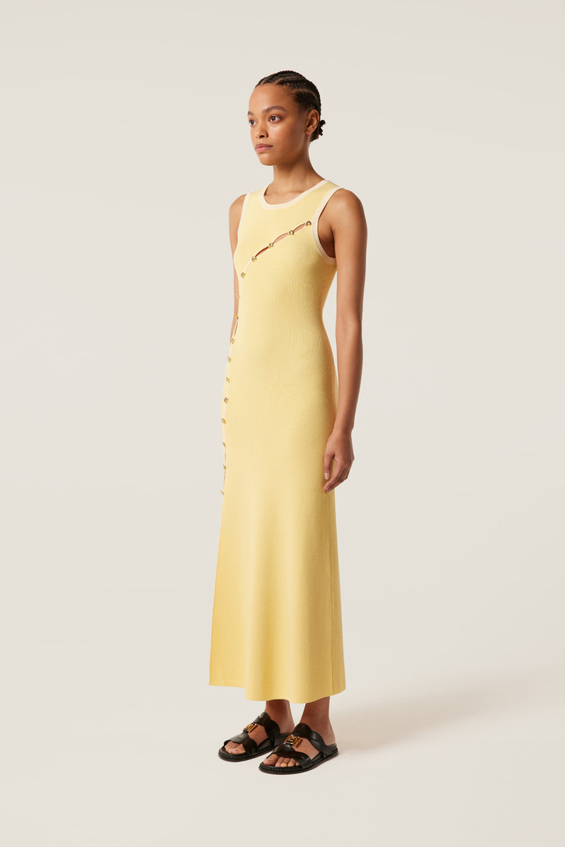 Asymmetrical opening dress