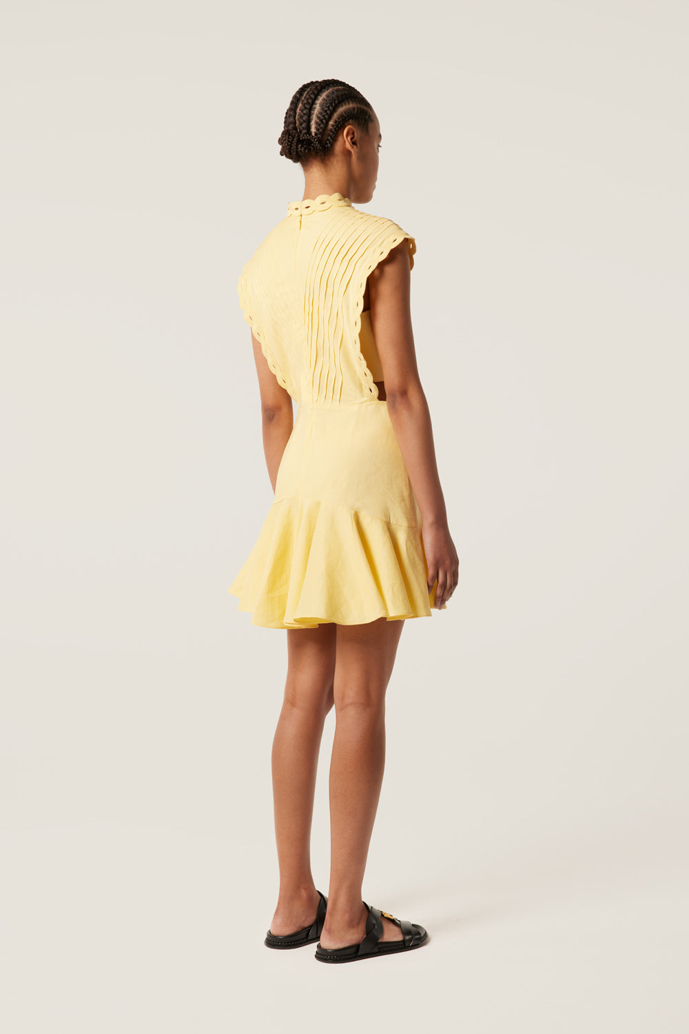 Short dress with braid trim