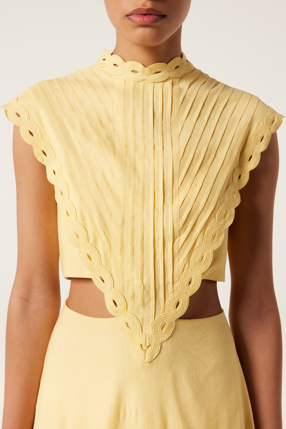 Short dress with braid trim