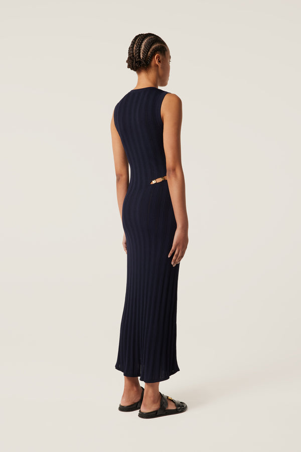 Mesh dress with gold details