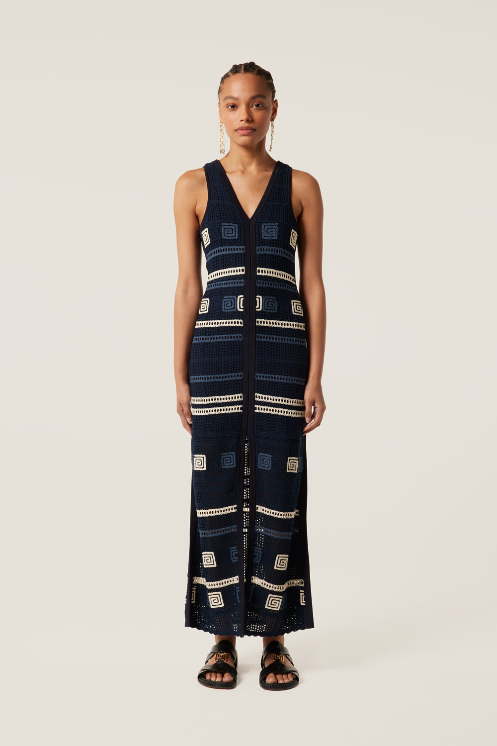 Patterned knit dress