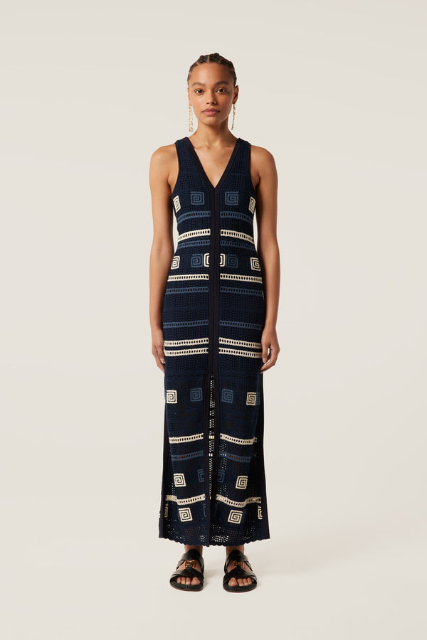 Patterned knit dress