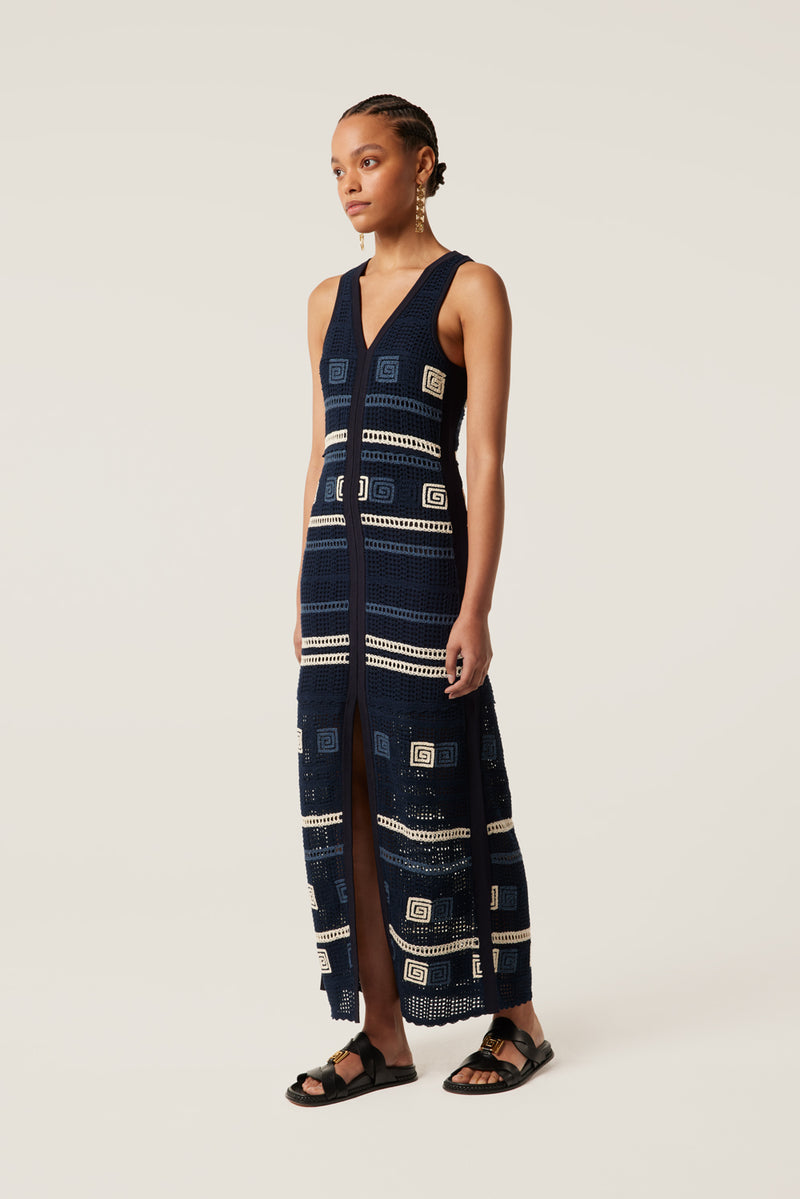 Patterned knit dress