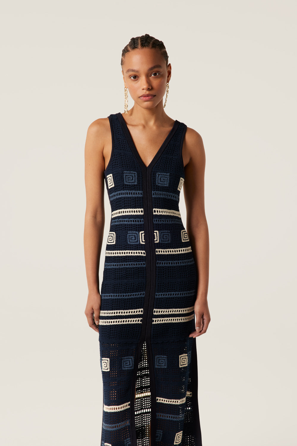 Patterned knit dress