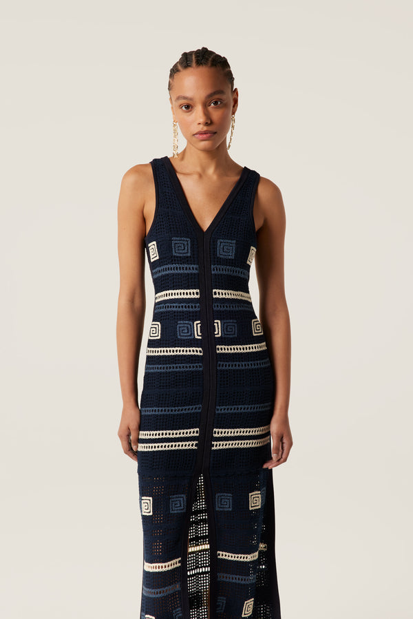 Patterned knit dress