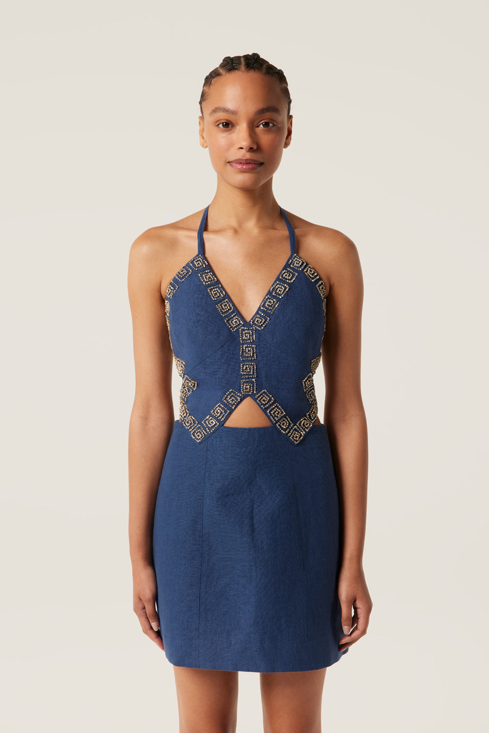 Short dress with rhinestones