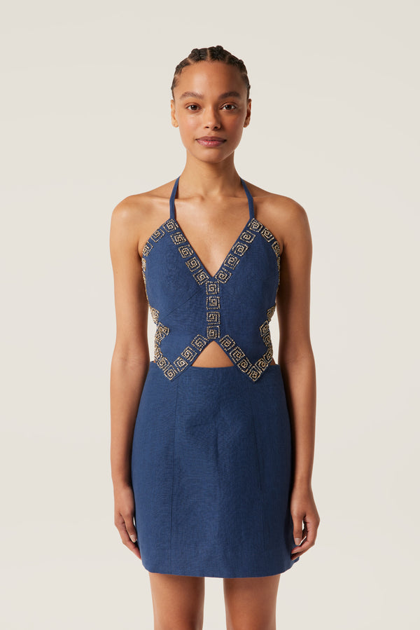 Short dress with rhinestones
