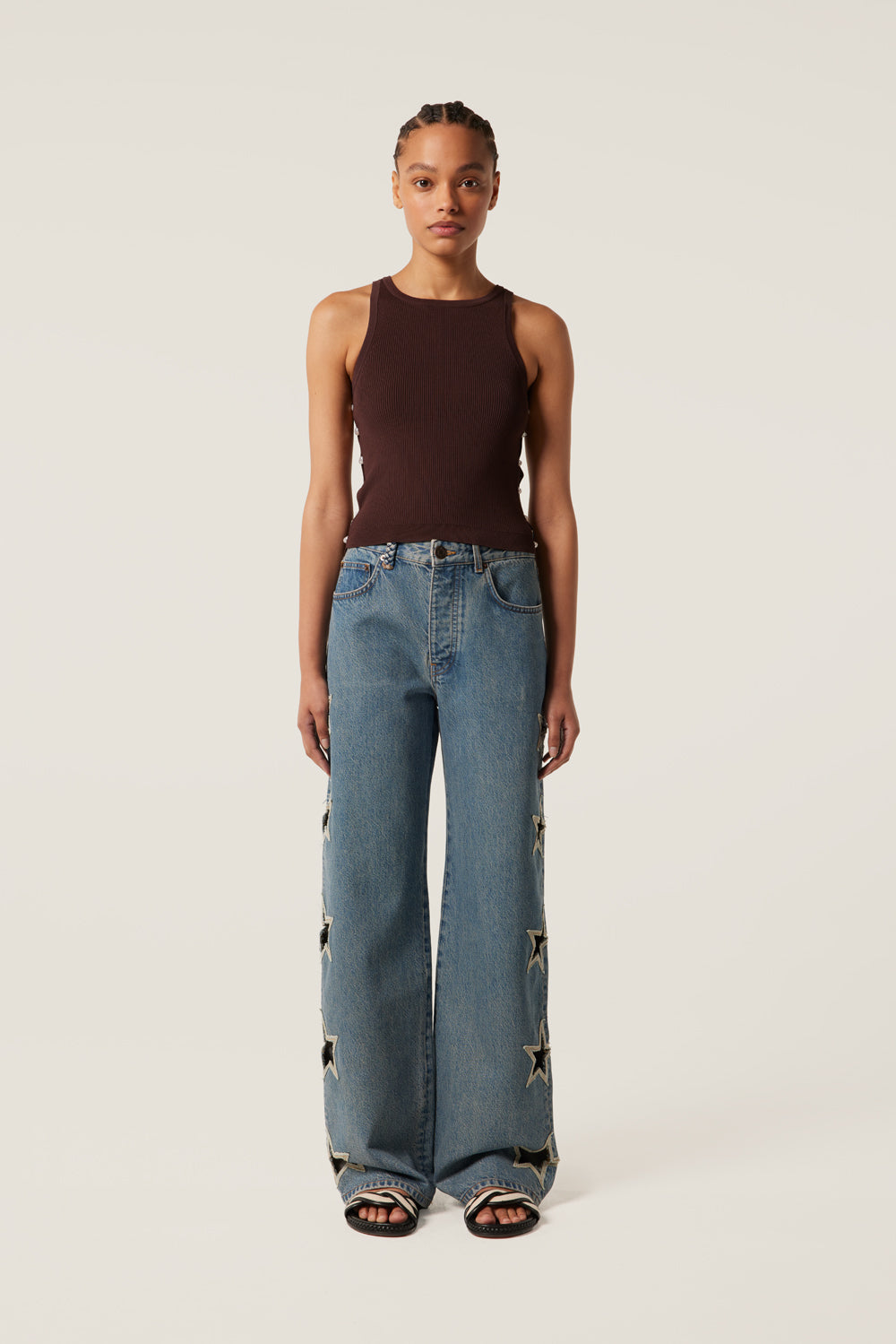 Denim with star openings