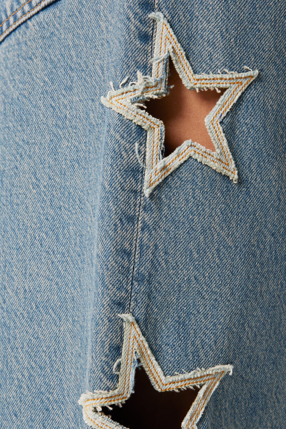 Denim with star openings