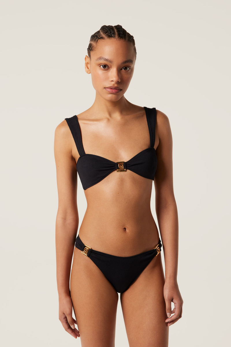 Black two-piece swimsuit