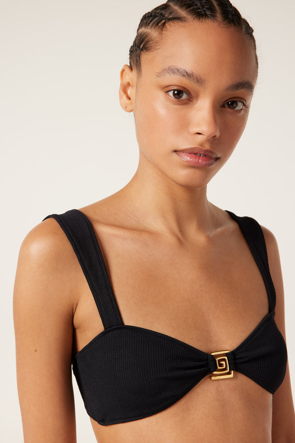 Black two-piece swimsuit