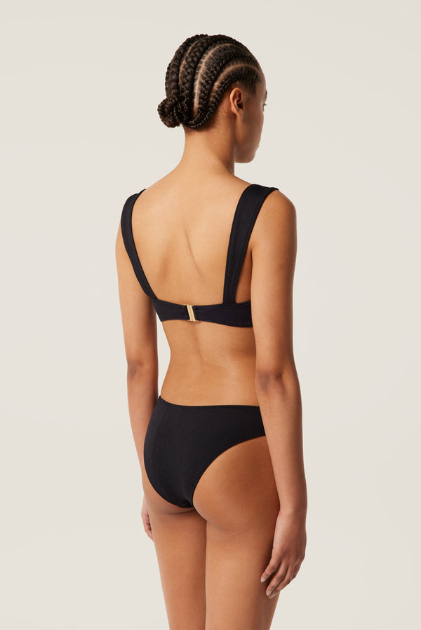 Black two-piece swimsuit