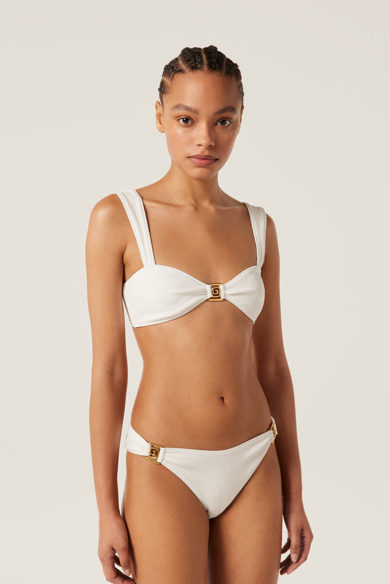 White two-piece swimsuit