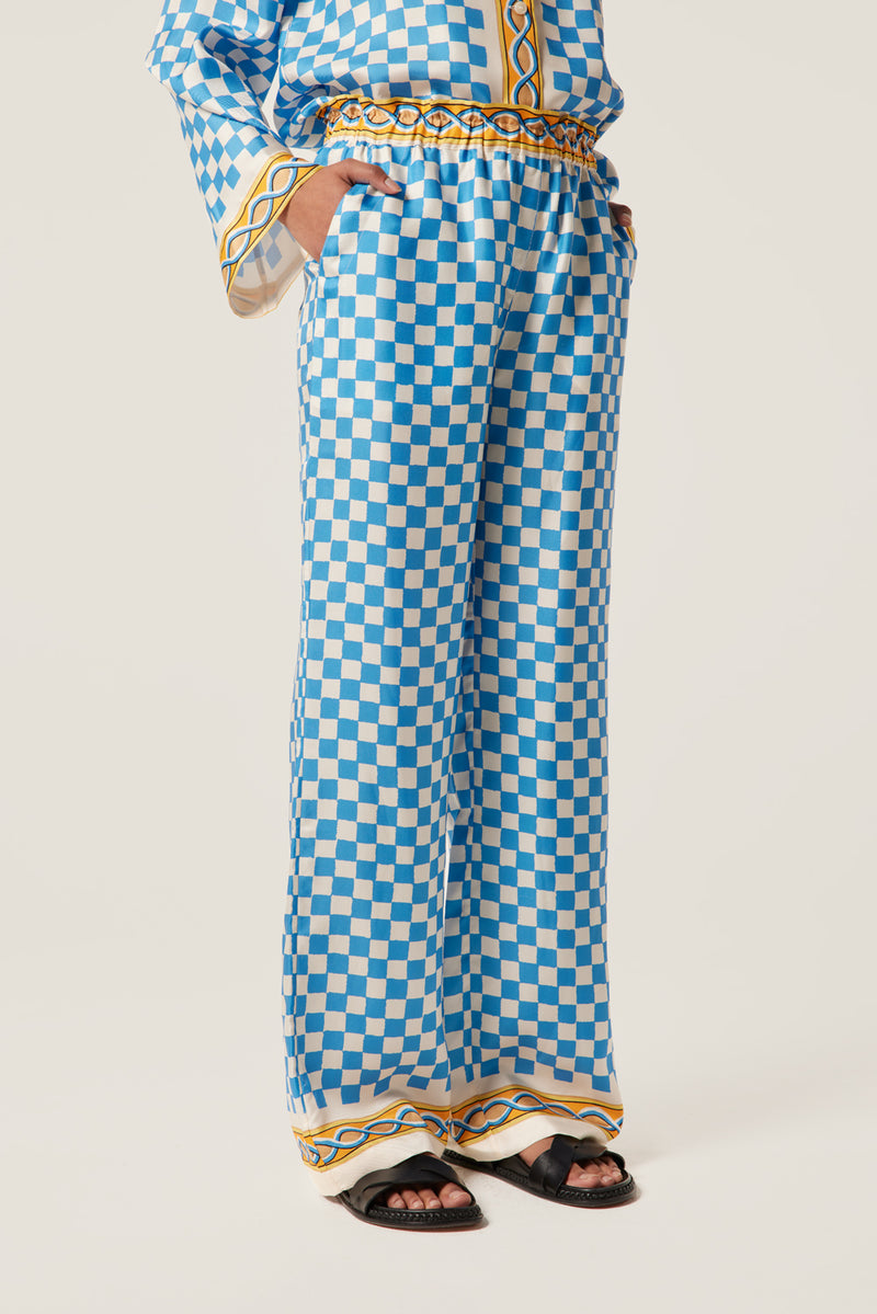 Pantalon fluide a motifs