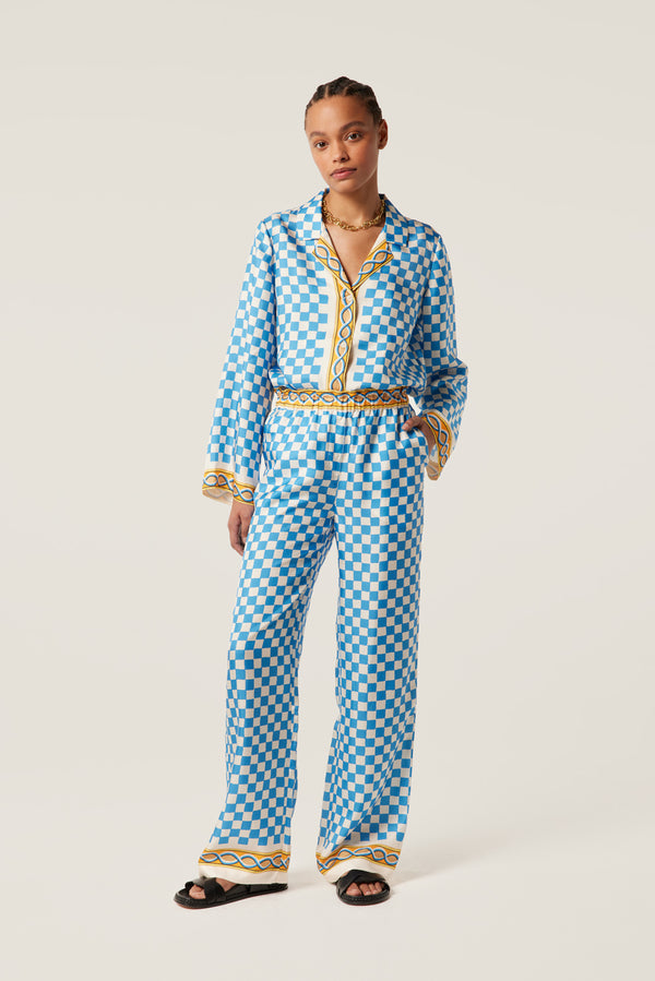 Pantalon fluide a motifs