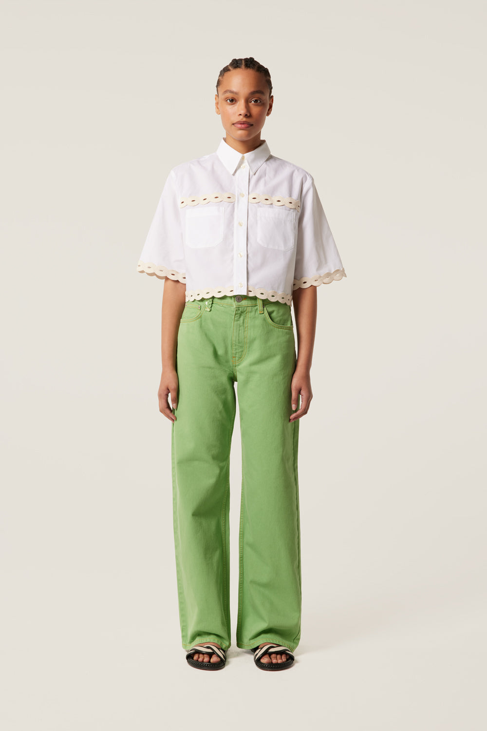 Pantalon à surpiqûres contrastées
