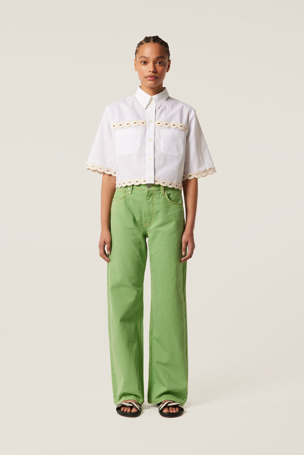 Pantalon à surpiqûres contrastées