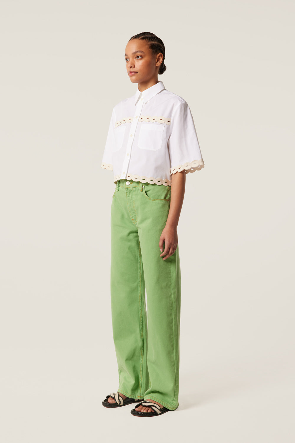 Pantalon à surpiqûres contrastées